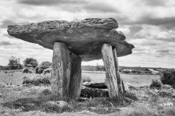 Poulnabrone Dolmen, Clare Ireland BW Photos, Ireland BW Canvas Prints