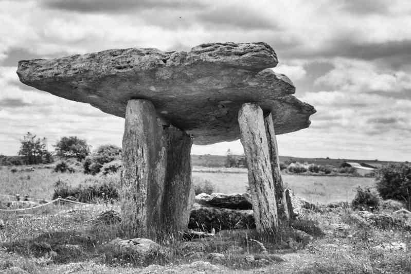 Poulnabrone Dolmen, Ireland BW Canvas Prints, Clare Black and White Prints
