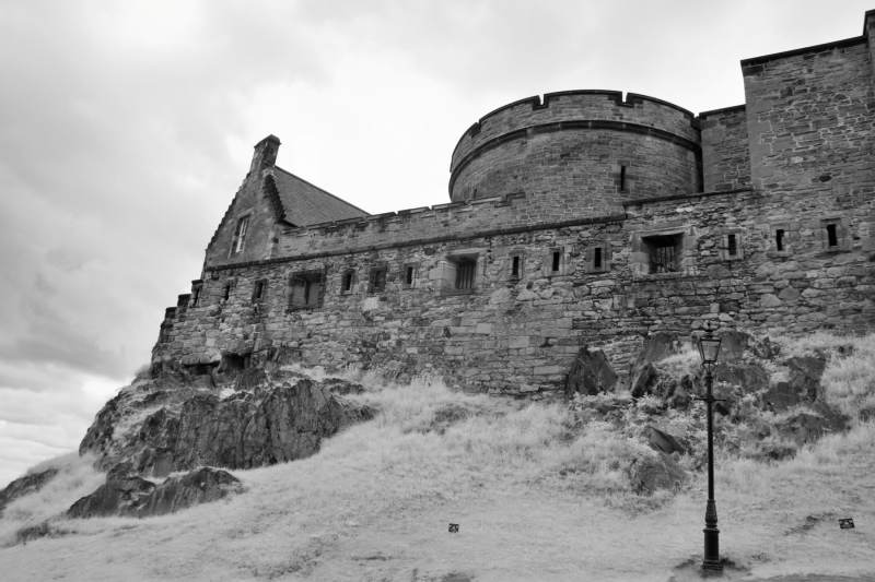 Infrared image of Edinburgh Castle situated on Castle Rock, Scotland Fine Art Prints