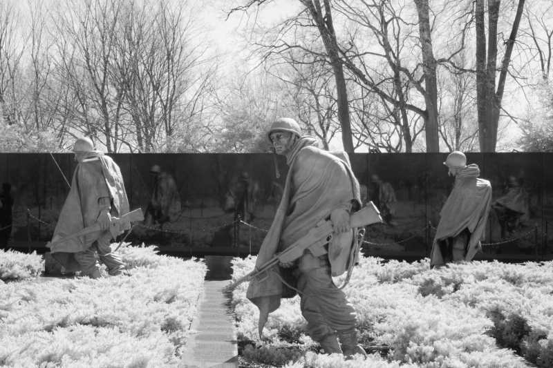 Korean Memorial with Granite Wall Reflection