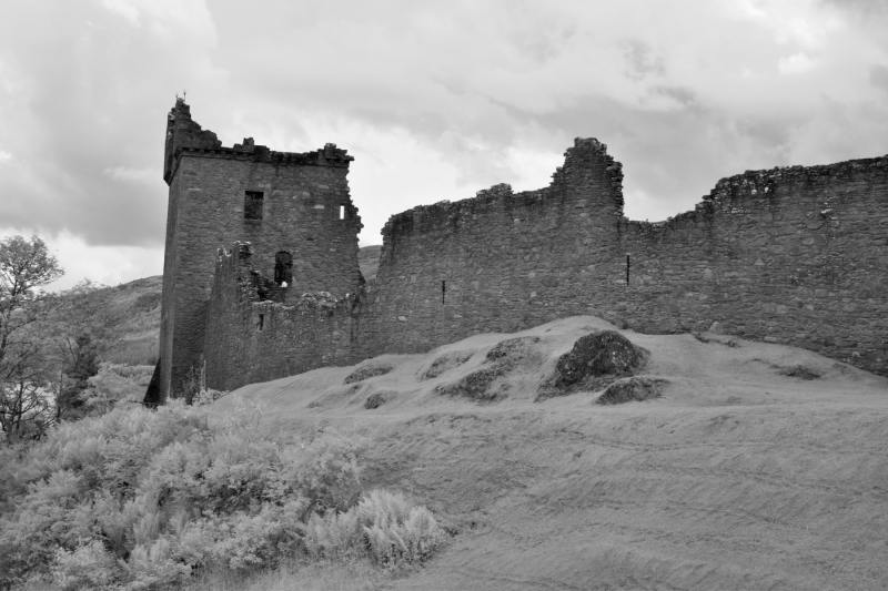 Urquhart Castle Infrared Photography, Scotland Framed Art Prints