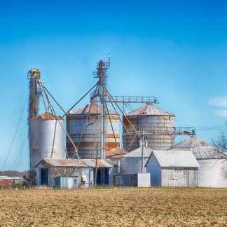 Vintage Agricultural Grain Silos, Maryland Color Canvas Prints