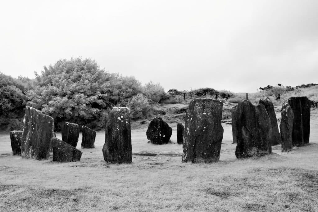 Drombeg Stone Circle, Ireland Black and White Canvas Prints