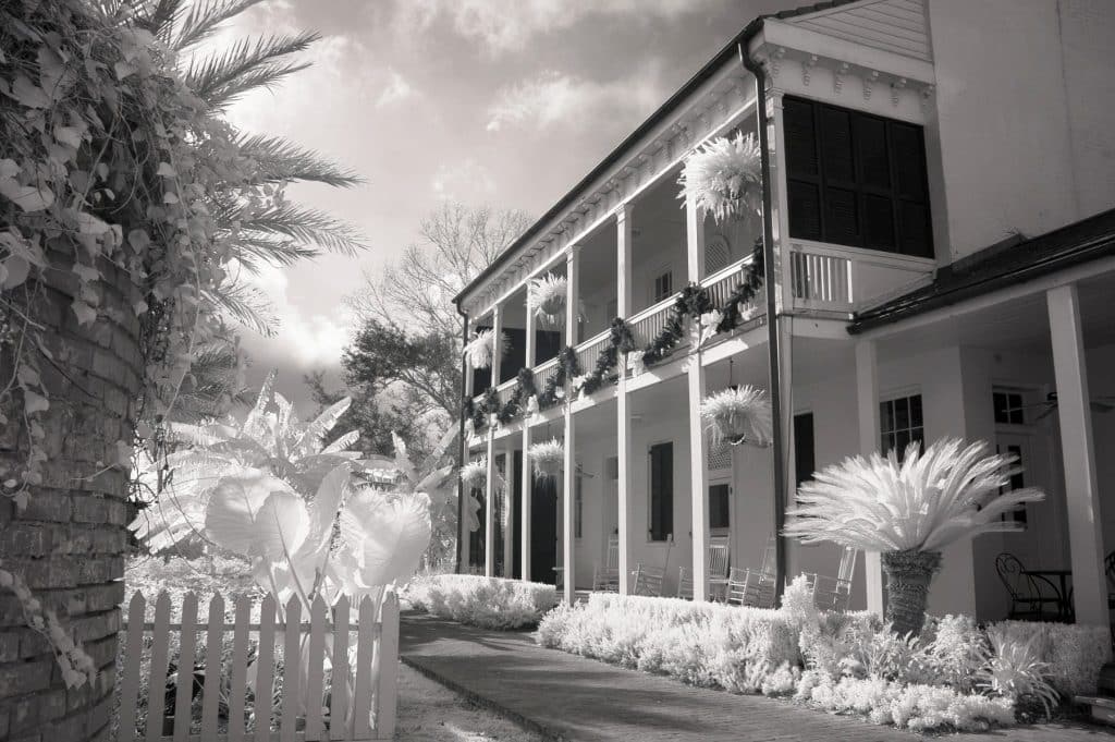 Infrared photography image of Nottoway Plantation, Louisiana Framed Art Prints