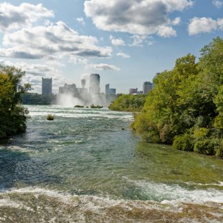 Niagara River flowing towards Niagara Falls, Canada Color Framed Prints, Canada Color Canvas Prints