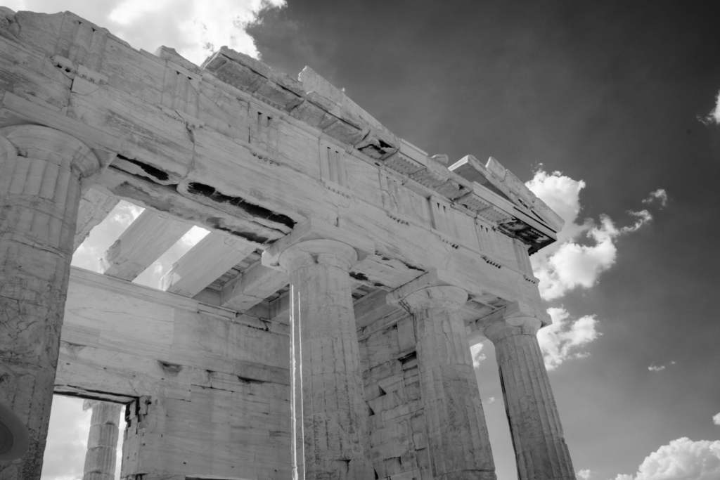 Parthenon Doric Columns Close Up in Athens